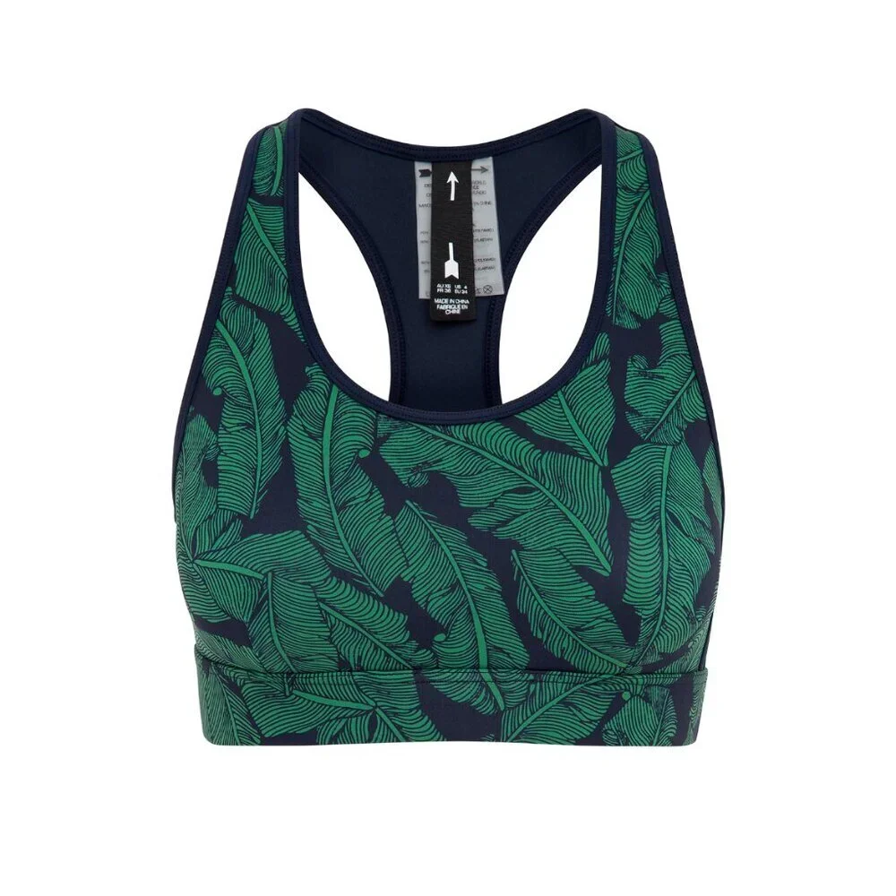 New w/Tags - The Upside - Palm Leaf Anna Bra in Green/Blue leaf pattern, sz 10 - Picture 8 of 9